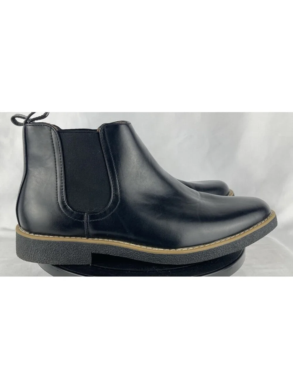 Men’s Size 10 Deer Stags Rockland Black Leather Chelsea Ankle Boots Memory Foam